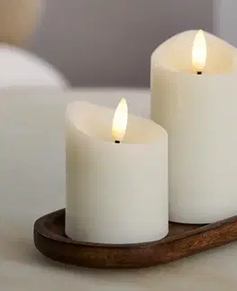 Sviečky z pravého vosku s LED, 2 ks, krémové