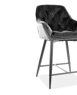 Signal Barová stolička CHERRY H-2 Velvet | čierna