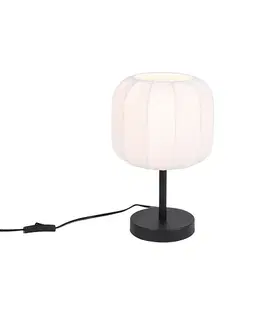 Japandi stolná lampa čierna s bielou - Madleine