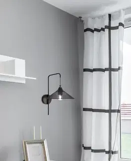 Čierna kovová nástenná lampa E27 Kiruna Ledea