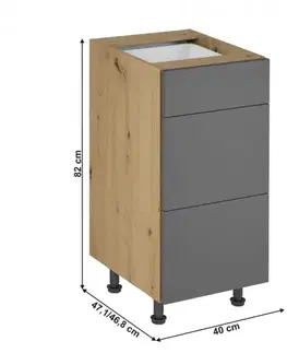 Spodná skrinka LANGEN D40S3 - PUSH OPEN Tempo Kondela