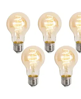 Sada 5 ks Inteligentné stmievateľné LED žiarovky E27 A60 Jantárová 4,9 W 320 lm 2500 K