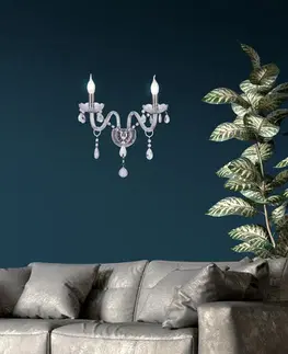 Nástenná lampa Cristallo 2x40W E14 priehľadná