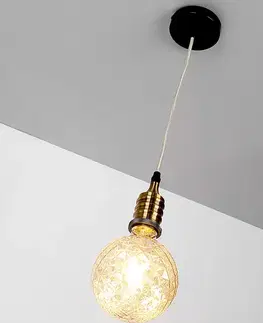 Čierna/patinová kovová závesná lampa E27