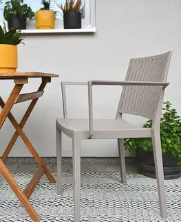 Plastové kreslo s podrúčkami HELSINKY (rôzne farby) béžová