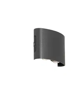Vonkajšia nástenná lampa tmavosivá vrátane LED 4-svetlo IP54 - Silly
