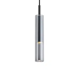 Moderný reflektor čierny s dymovým sklom pre koľajnicový systém 1-fázový - Slimline Loyce