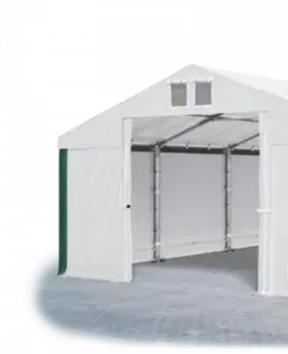 Skladový stan 5x10x2,5m strecha PVC 560g/m2 boky PVC 500g/m2 konštrukcie ZIMA PLUS Bílá Bílá Zelená