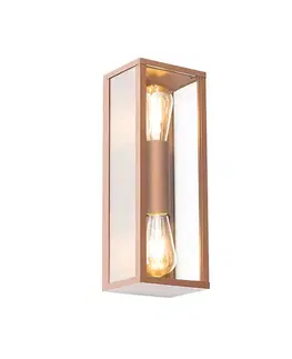 Priemyselná nástenná lampa hrdzavohnedá 38 cm 2-žiarovková IP44 - Charlois