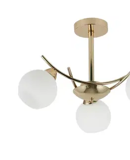 Závesná lampa AMOS Gold 3x40W E27 biele tienidlo