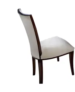 TARANKO Krzeslo VI jedálenská stolička béžová (Velvet-B1 380) / mahagón vysoký lesk