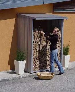 Biohort Drevník BIOHORT Woodstock 300,7 x 102 x 199 cm (sivý kremeň metalíza)