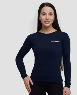GymBeam Dámske tričko s dlhým rukávom Basic Navy  S