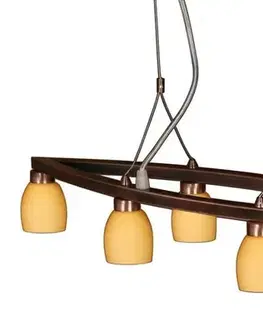 Závesná lampa Dakota 6x40W G9 medená, vrátane oválneho zdroja svetla