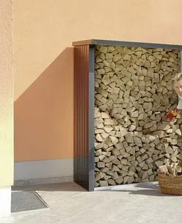 Biohort Drevník BIOHORT Woodstock 300,7 x 102 x 199 cm (sivý kremeň metalíza)