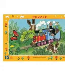 Puzzle Krtko a lokomotíva 15 Dino