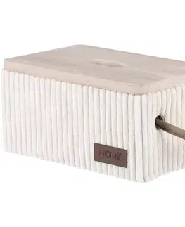 Autronic Súprava 5 látkových úložných boxov, krémová