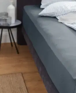Džersejové napínacie prestieradlo, dvojlôžko, tmavosivé