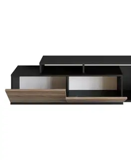 TV stolík Nexera - Black, Walnut