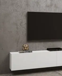 EMMA 40 moderný tv stolík biela/ dub wotan