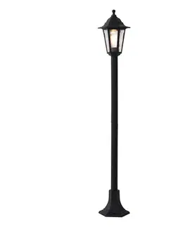 Klasické vonkajšie stĺpikové svietidlo čierne 122 cm IP44 - New Haven Hammered