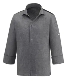 EGOCHEF Kuchársky rondon EGOchef VIP s košeľovým strihom UNISEX - sivý - dlhý rukáv  XXXL