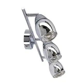 Stropná lampa Virginia s chrómovým pásikom, zrkadlové tienidlo e14