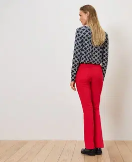Bengalínové nohavice Bootcut, červené