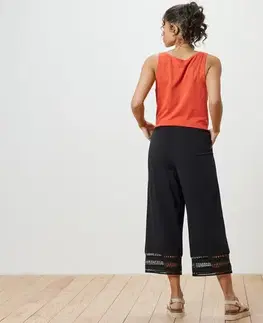 Nohavice culottes s výšivkou