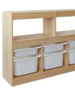 KONDELA Trivix organizér s úložnými boxami dub / biela