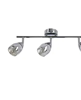 Stropná lampa Virginia s chrómovým pásikom, zrkadlové tienidlo e14