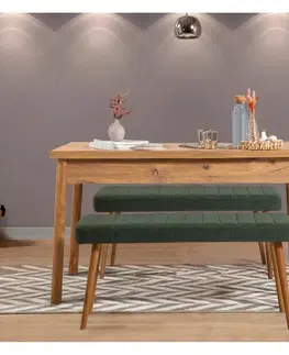 Jedálenský set so stolom a lavicou (3 kusy) Costa 1070 - Atlantic Pine, Green