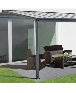 Hliníková pergola 4,96x3 m WALL 53 antracit Lanitplast