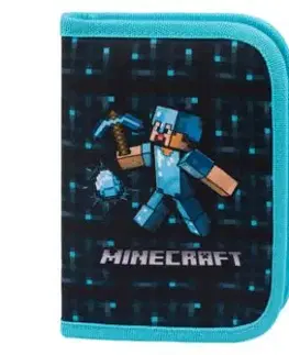 Školský peračník jednoposchodový Minecraft Blue Axe Baagl