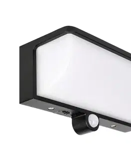  LED solárne nástenné svietidlo so senzorom LED/3W/3,7V IP54 1500 mAh čierne SOLAR WALL LIGHT PIR LED