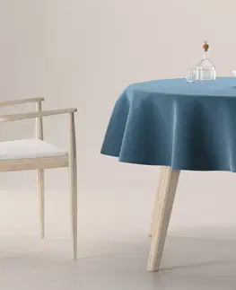 Dekoria Obrus okrúhly, Petroliumsblå, Velvet, 704-16