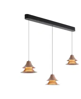 Závesná lampa čierna s mocha farbou vrátane LED 3-stupňové stmievanie 3-svetlá Easylift - Witch