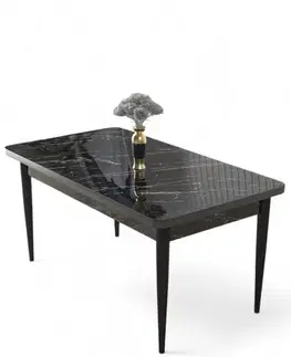 Jedálenský stôl Nil - Black Marble, Black