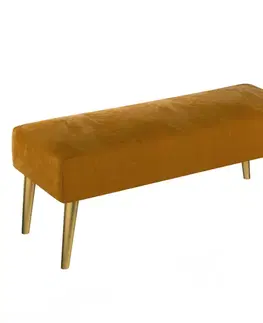 Dekoria Lavica Velvet, Sennepsgul, 100 x 40 x 40 cm, Velvet, 704-23