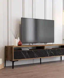 TV stolík Istanbul 2 - Walnut Black Marble