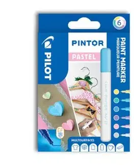 Pilot Pintor Sada Akrylový popisovač 6 ks, (EF) extra tenký, Pastel