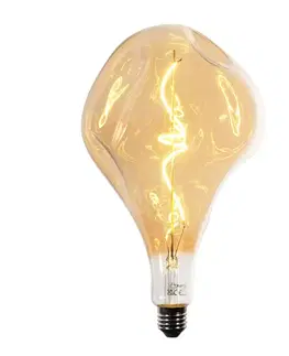 E27 Stmievateľná LED žiarovka so špirálovým vláknom PS160 jantárová 6W 340 lm 1800K