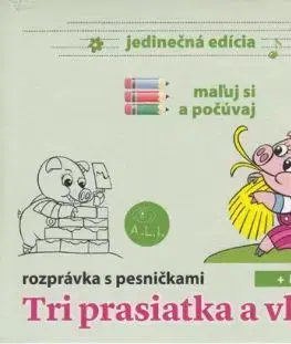 Tri prasiatka a vlk - maľuj si a počúvaj CD