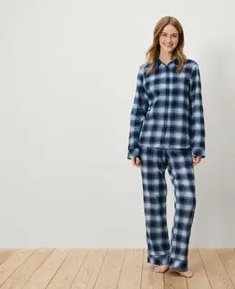 Flanelová pyžamová súprava, modrá