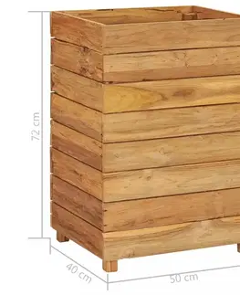 Záhradný kvetináč teakové drevo Dekorhome