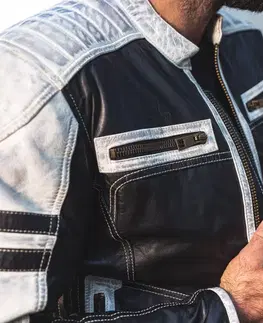 W-TEC Esbiker čierna s béžovými pruhmi - M