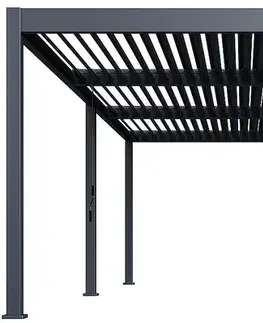 DEOKORK Záhradná hliníková pergola do steny 8x4 m (antracit)