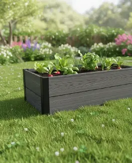 KETER Vyvýšený záhon HEDGE trough | grafit
