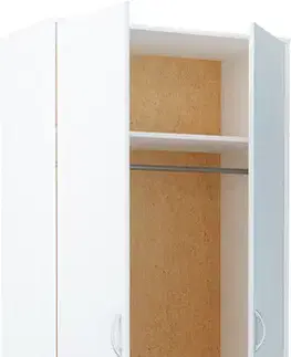 VILMA 2D 2-dverová skriňa s vešiakovou tyčou, biela