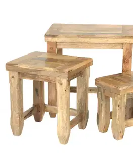 Odkladacie stolíky 3ks Devi indický masív mango